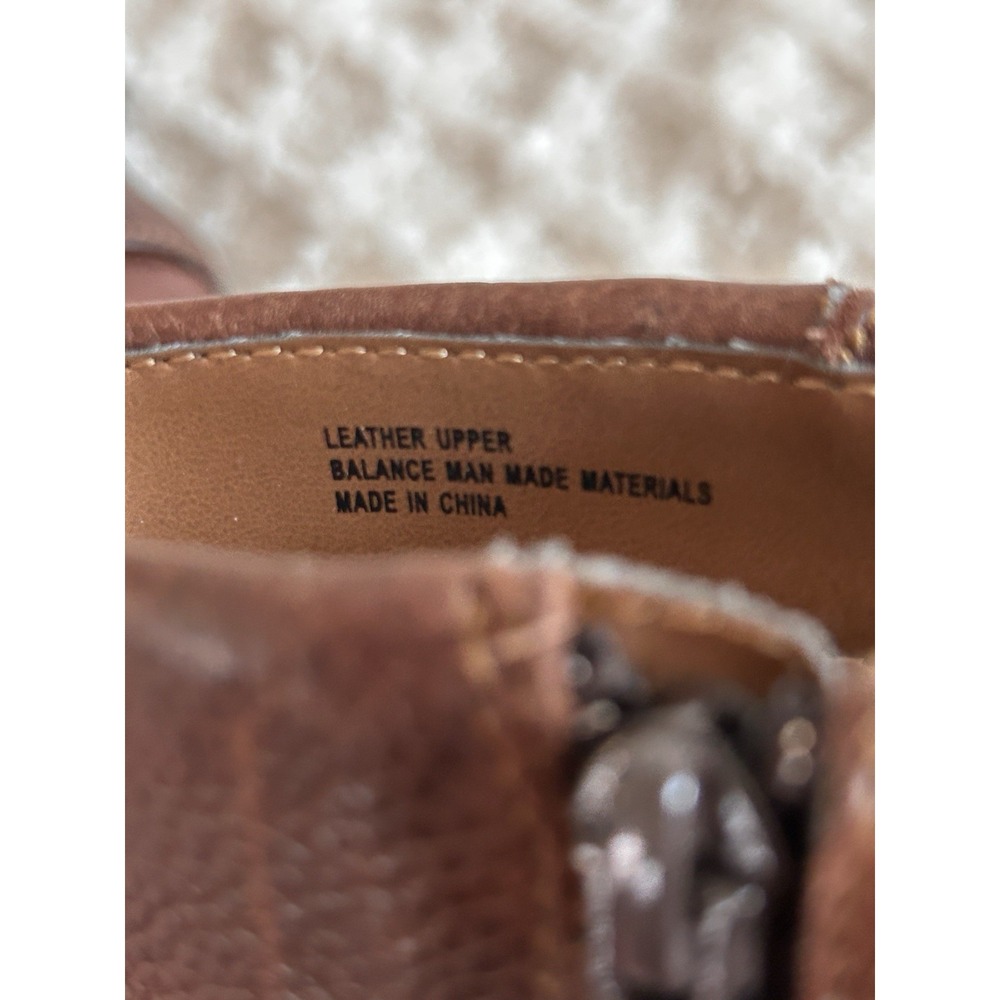 Born Womens Traipse Boot Size 8.5 Brown Leather Bootie Block Heel Never Worn - Picture 6 of 7